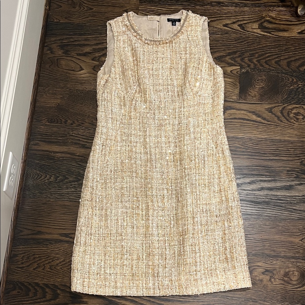 Etcetera Cream Sheath Midi Dress